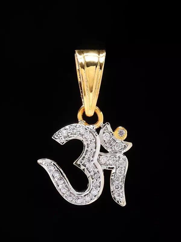 Exotic India Stone Studded Om Pendant 