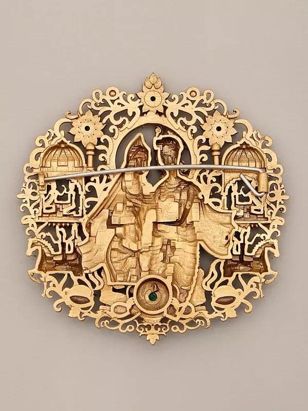 Exotic India Stone Studded Radha Krishna Brooch 