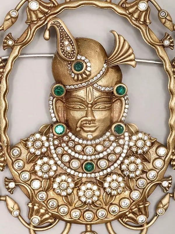 Exotic India Stone Studded Shrinathji Brooch 