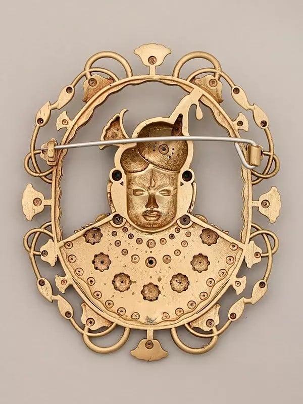 Exotic India Stone Studded Shrinathji Brooch 