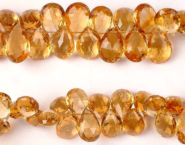 exotic india Superfine Faceted Citrine Briolette 