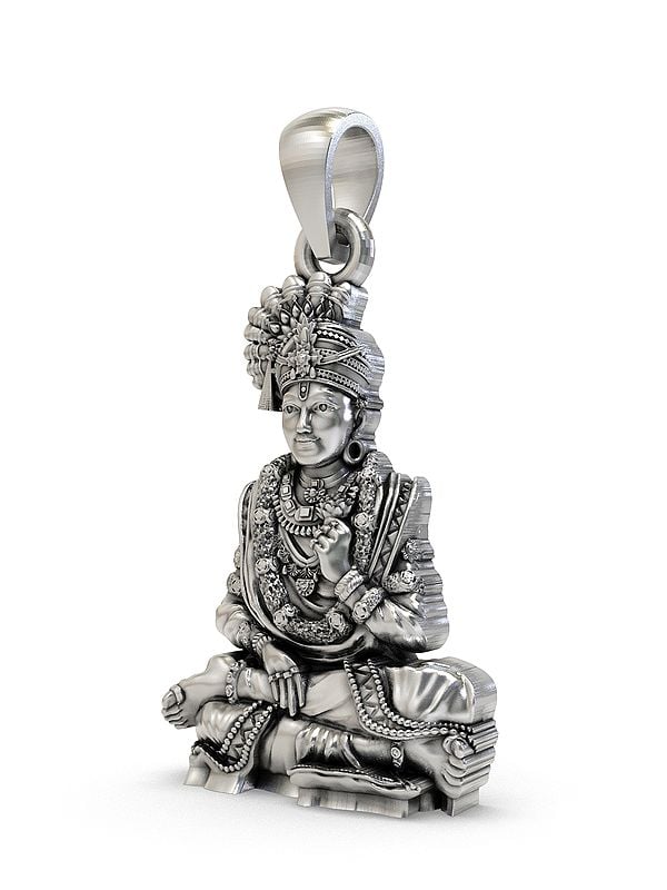 Exotic India Swaminarayan Sterling Silver Pendant