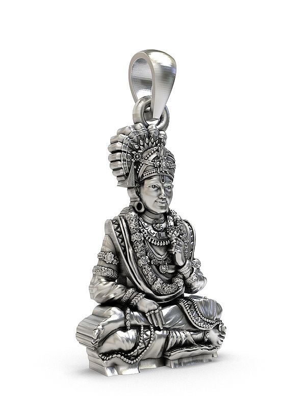 Exotic India Swaminarayan Sterling Silver Pendant