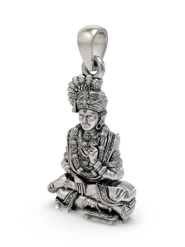 Exotic India Swaminarayan Sterling Silver Pendant