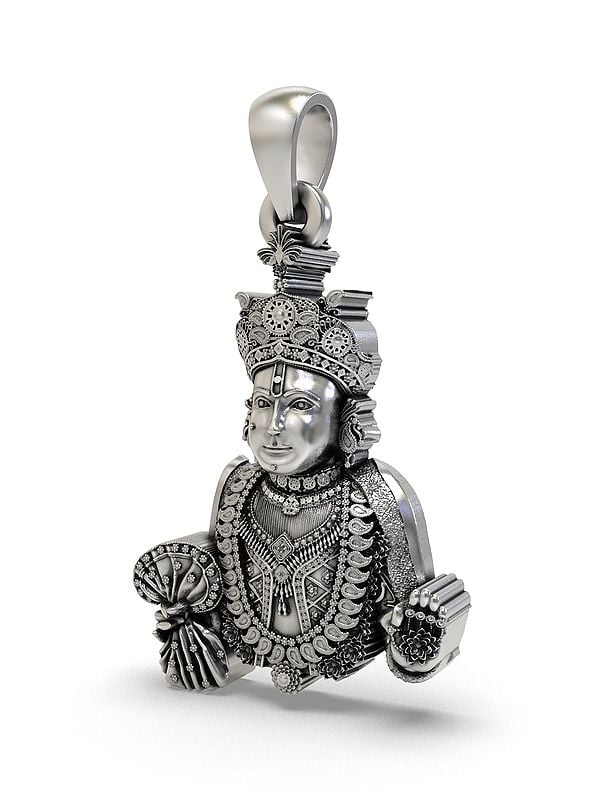 Exotic India Swaminarayan Sterling Silver Pendant