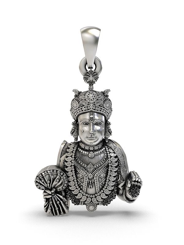 exotic india Swaminarayan Sterling Silver Pendant