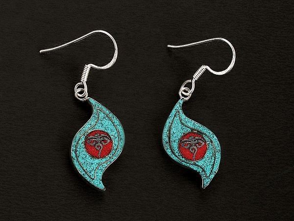 exotic india Swayambhunath Eyes Inlay Earrings 