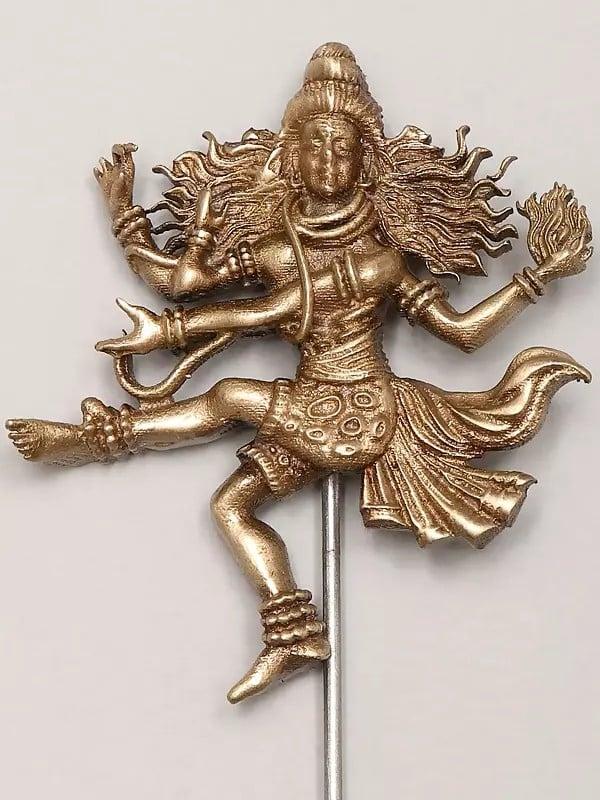 Exotic India Tandava Shiva Brass Lapel Pin 