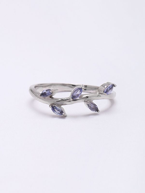 exotic india Tanzanite Gemstone Leaf Cluster Ring 
