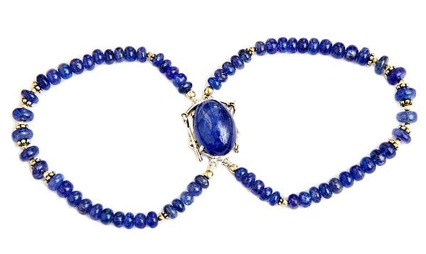 exotic india Tanzanite Two-Strand Beaded Bracelet