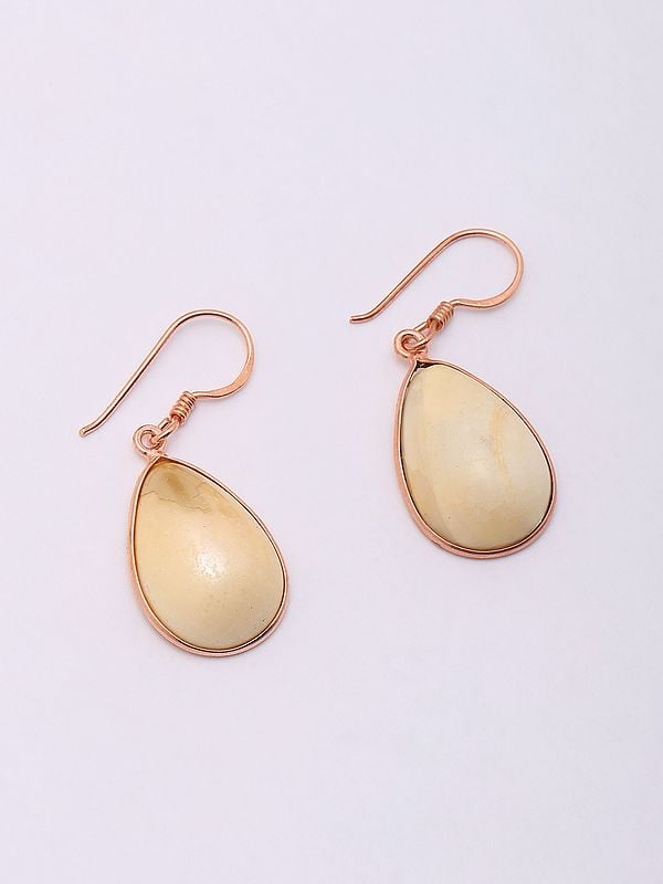 Exotic India Teardrop Cut Pearl Hook Earrings 