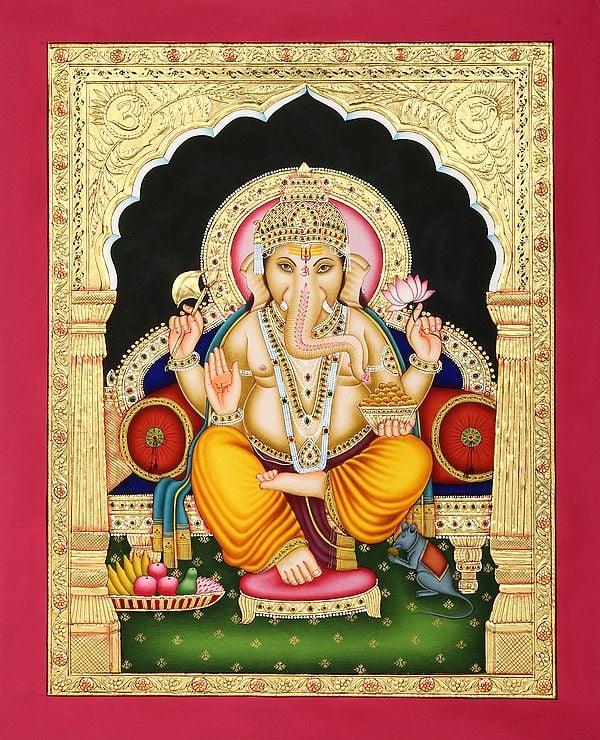exotic india Temple Entrance Ganesha Seated