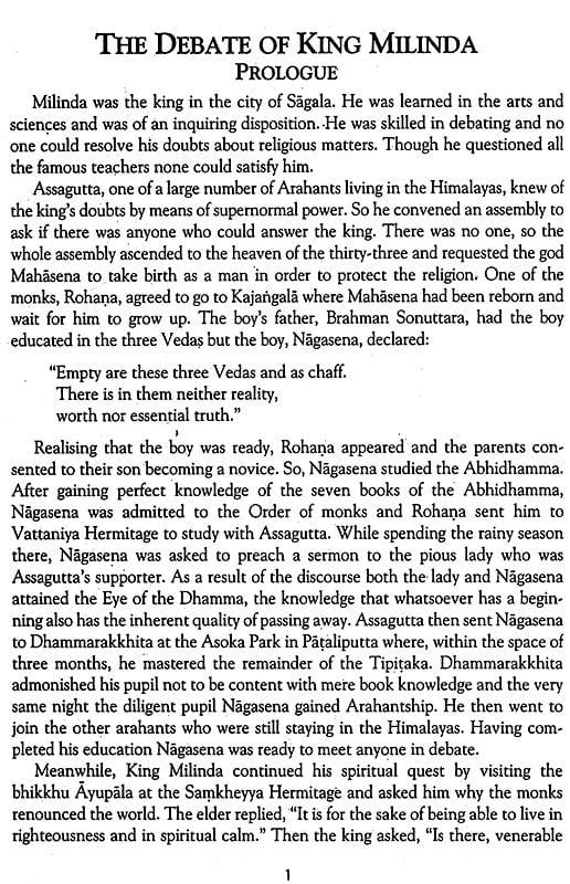Exotic India The Debate Of King Milinda 