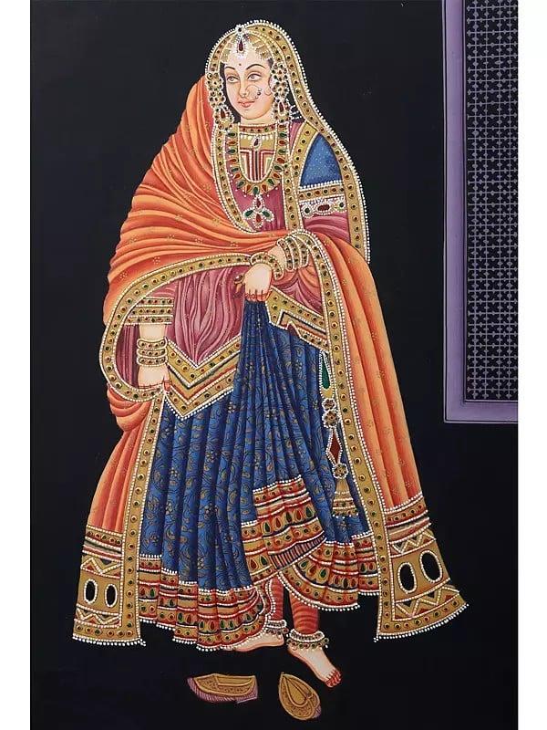 Exotic India The Royal Queen | Watercolor Painting 