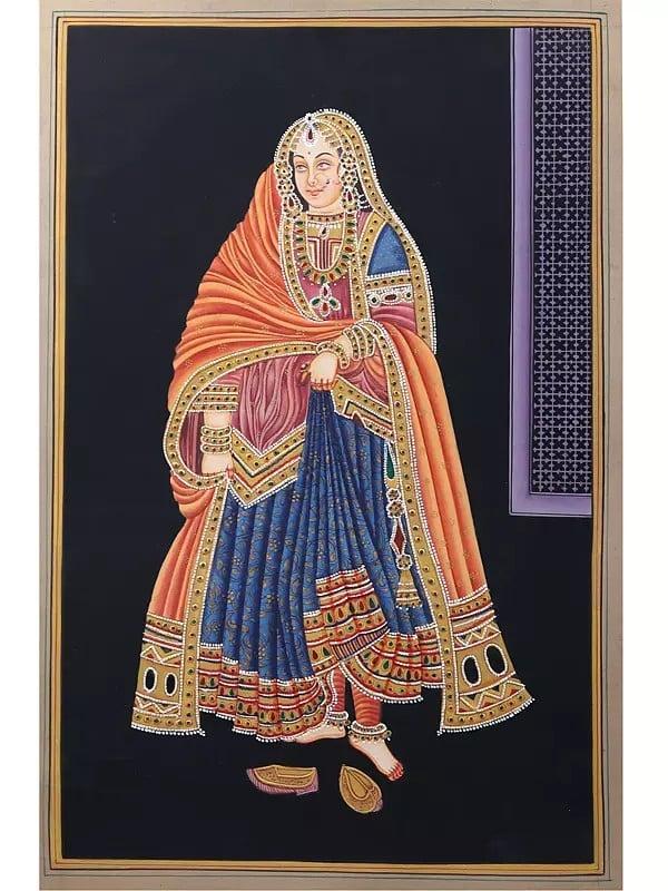 exotic india The Royal Queen | Watercolor Painting 