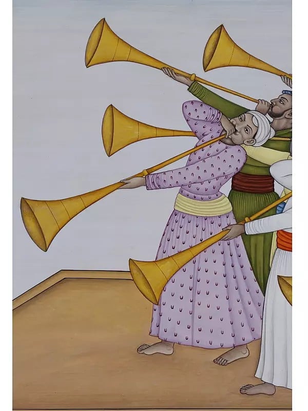 Exotic India The Trumpeters | Watercolor On Paper 