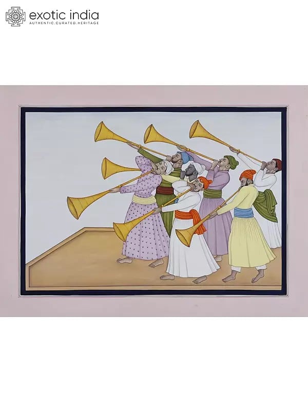 exotic india The Trumpeters | Watercolor on Paper 