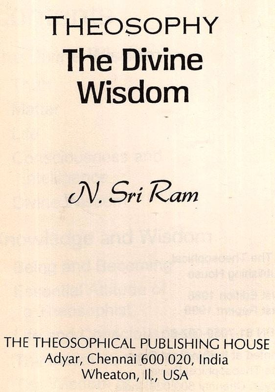 Exotic India Theosophy The Divine Wisdom 