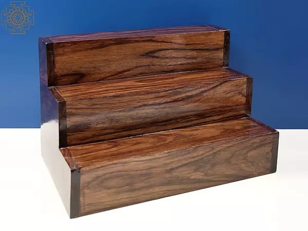 Exotic India Three Layer Wooden Puja Altar