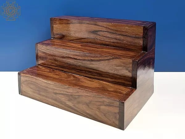 Exotic India Three Layer Wooden Puja Altar