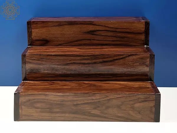 exotic india Three Layer Wooden Puja Altar