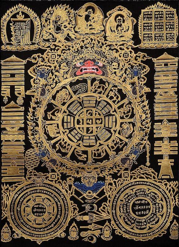 exotic india Tibetan Buddhist Astrological Diagram 