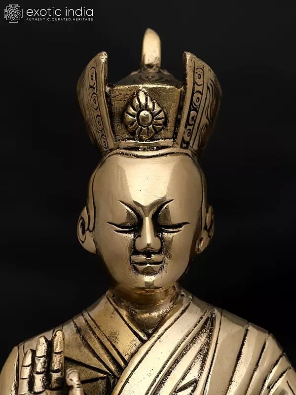 Exotic India Tibetan Lama Brass Statue 
