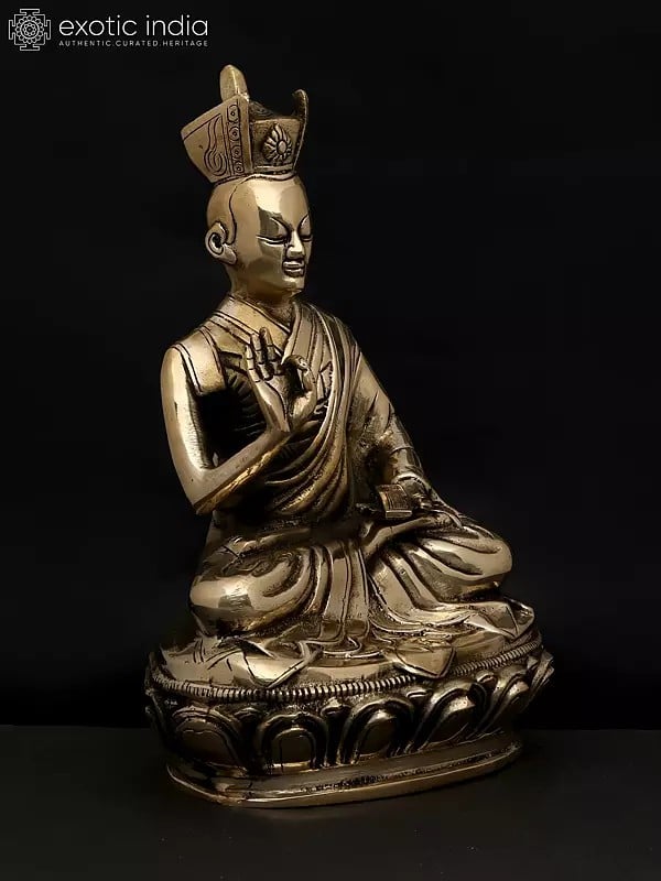 Exotic India Tibetan Lama Brass Statue 