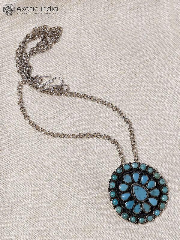 Exotic India Tibetan Turquoise Pendant