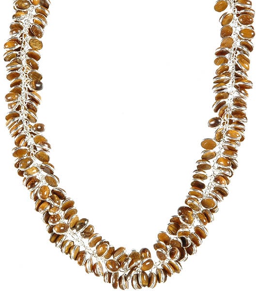 exotic india Tiger Eye Bunch Necklace