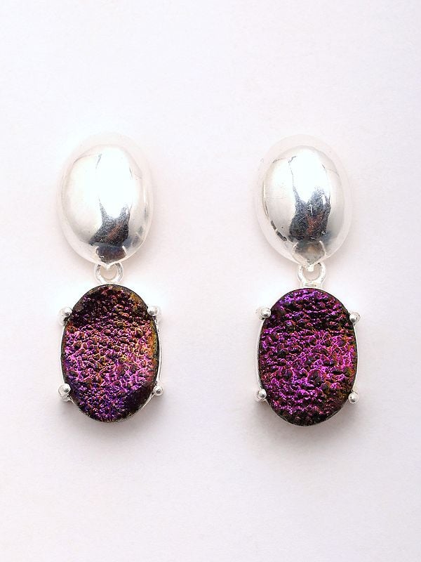 exotic india Titanium Druzy Drop Earrings 