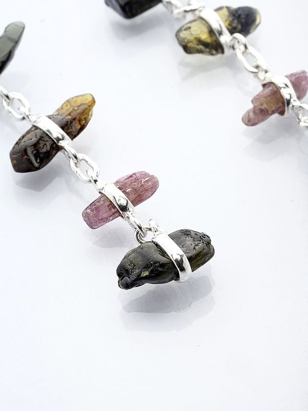 Exotic India Tourmaline Chips Dangle Earrings 