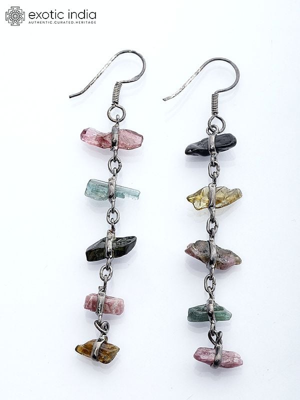 Exotic India Tourmaline Chips Dangle Earrings