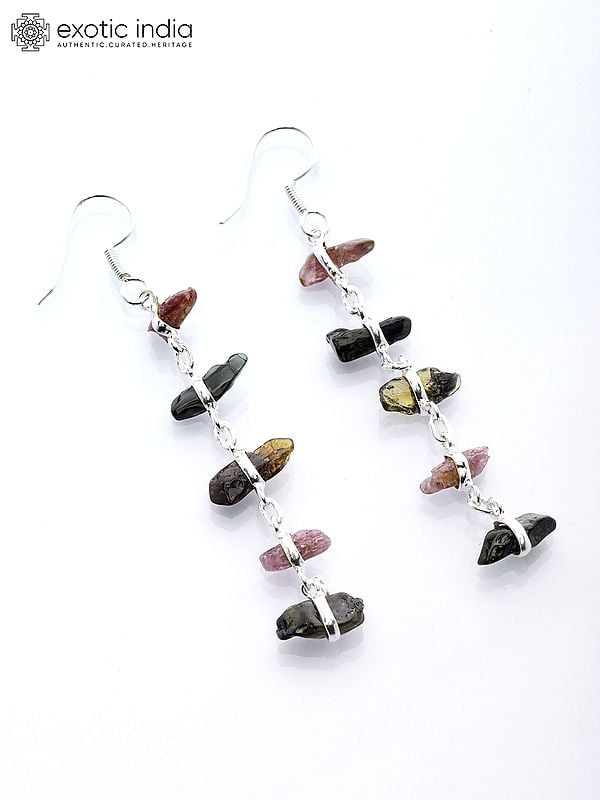 exotic india Tourmaline Chips Dangle Earrings