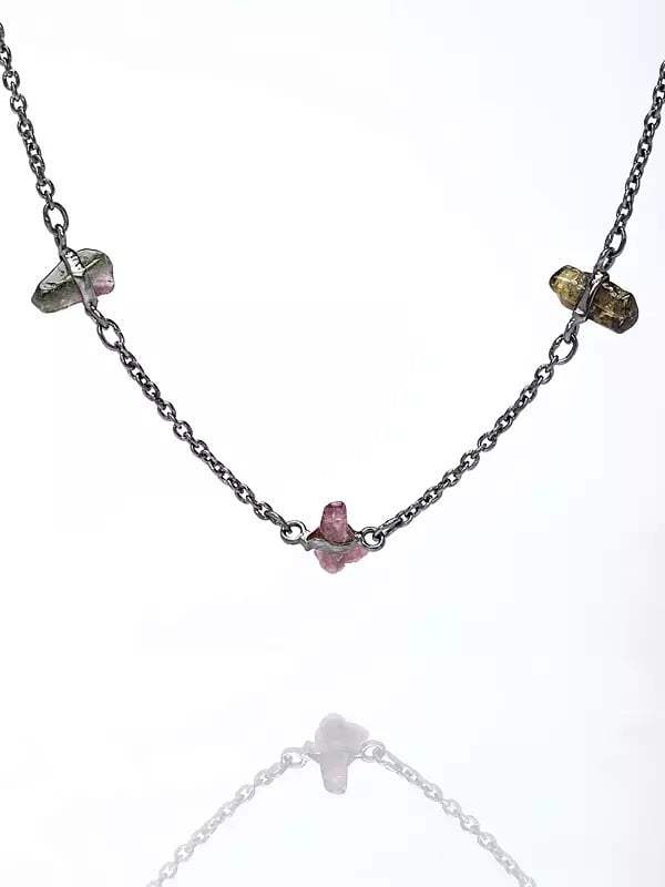 Exotic India Tourmaline Chips Necklace 
