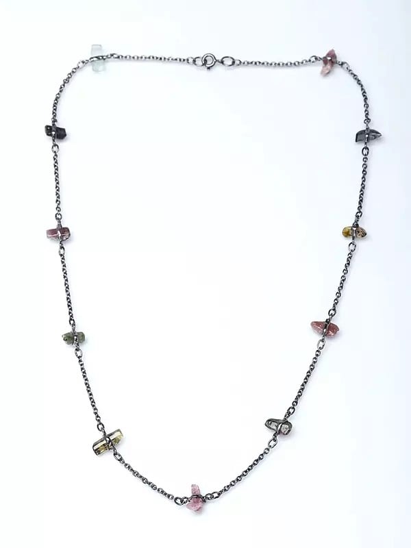 exotic india Tourmaline Chips Necklace 