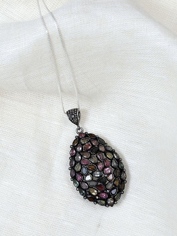 Exotic India Tourmaline Gemstone Pendant 