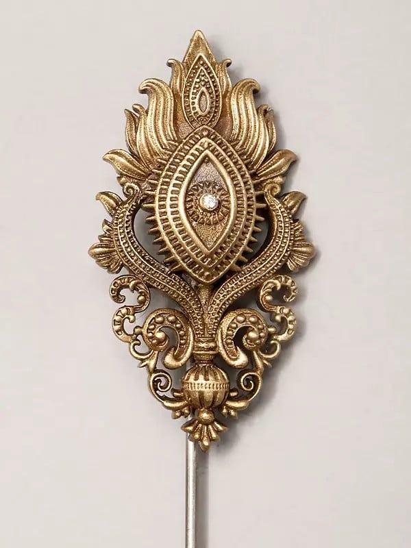Exotic India Trayambakam Brass Lapel Pin 