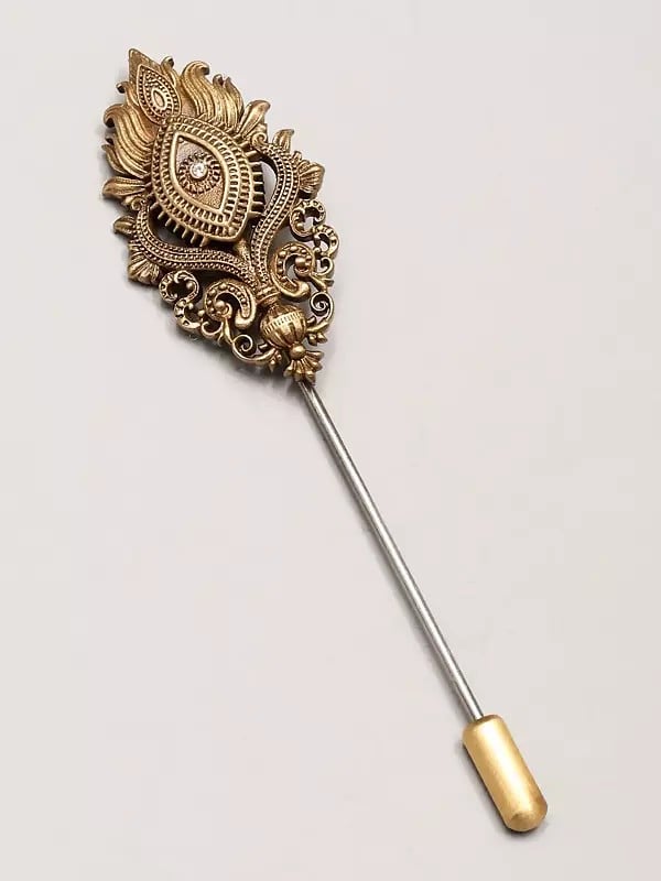 Exotic India Trayambakam Brass Lapel Pin 