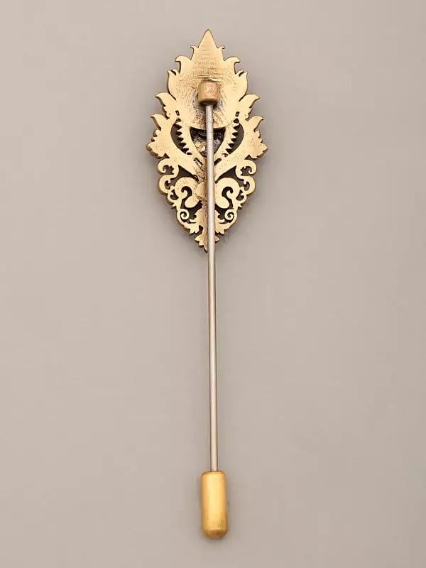 Exotic India Trayambakam Brass Lapel Pin 
