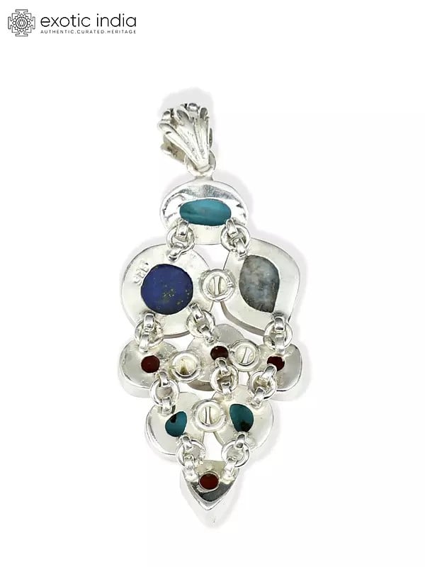 Exotic India Tri-Color Sterling Silver Pendant