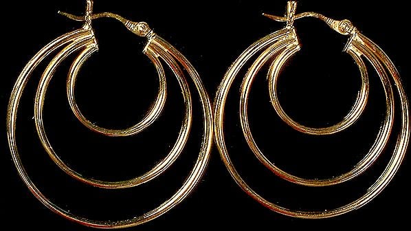 exotic india Triple Hoop Earrings 
