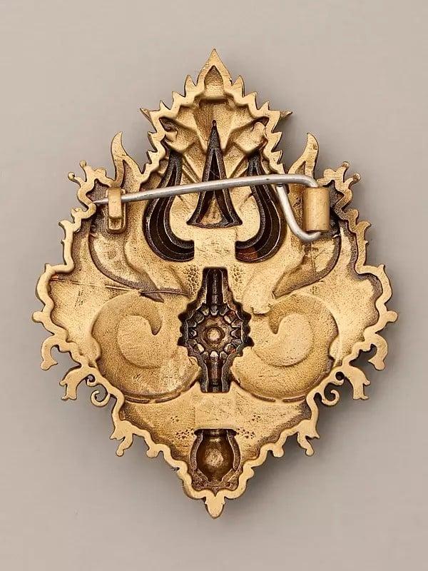 Exotic India Trishul Charm Brass Brooch 