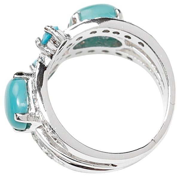 Exotic India Turquoise Ring With Cubic Zirconia 