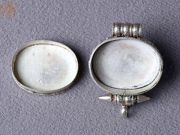 Exotic India Turquoise Stone Ghau Pendant Silver 