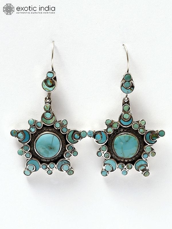 exotic india Tyrone Turquoise Hook Earrings