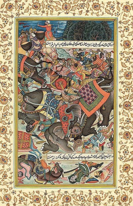 exotic india War Elephants Collide in Battle 