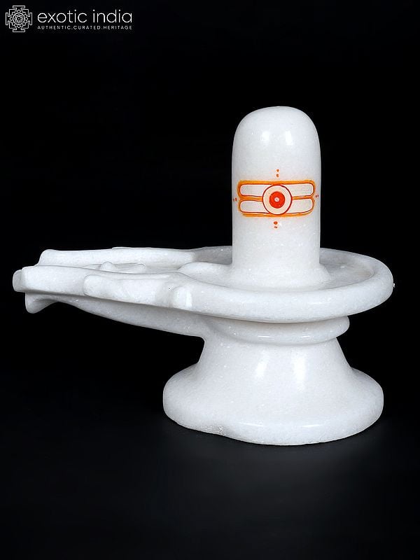 Exotic India White Marble Shiva Linga 