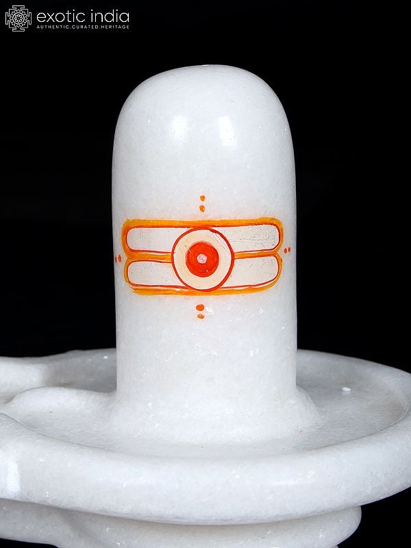 Exotic India White Marble Shiva Linga 