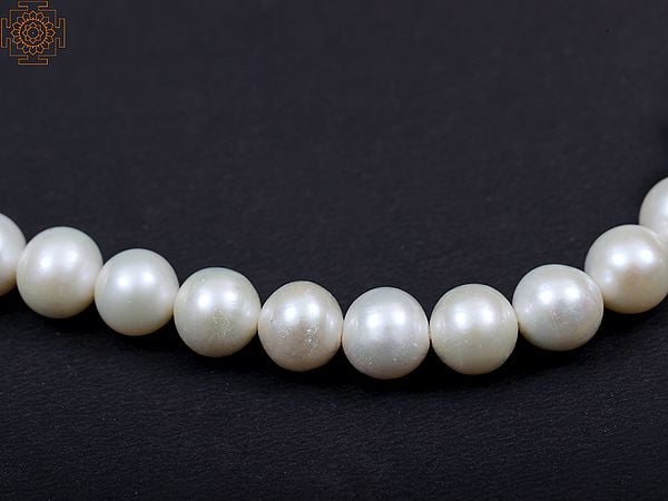 Exotic India White Pearl Beads (Price Of 1 String) 